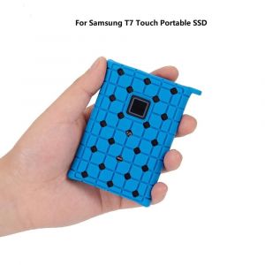 Portable SSD PSSD manchon peau disque dur disque dur housse de protection Anti-chute coque en silicone pour Samsung T7 touch-T7 touch Bleu - Neuf