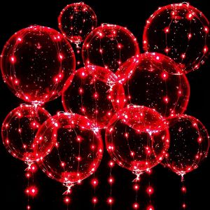 AYUHR-Lot de 10 Ballons Lumineux à LED, 61 cm, Avec Lumière pour Anniversaire, Saint-Valentin, Décoration de Fête - Neuf