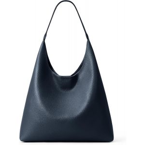 Sac fourre-tout souple en cuir v&eacute;g&eacute;talien et daim pour femme - Neuf