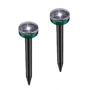 R&eacute;pulsif &Agrave; Taupes Solaire &Agrave; Led Ultrasonique (Lot De 2), R&eacute;pulsif Solaire Contre Les Souris Et Les Serpents - Pour Pelouse Et Ferme (Trompette Ronde Verte Avec Lumi&egrave;re) - Neuf