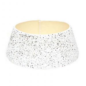 Jupe de sapin de No&euml;l &eacute;l&eacute;gante orn&eacute;e de sequins, housse d&eacute;corative pour sapin de No&euml;l avec sequins, jupe de sapin d'int&eacute;rieur/ext&eacute;rieur argent&eacute;e S - Neuf