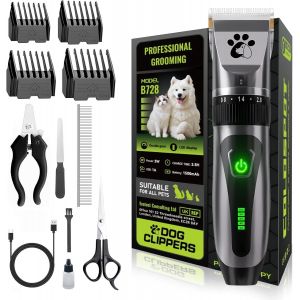 Jgd-Tondeuse Pour Chiens Sans Fil, Tondeuse Professionnelle Pour Animaux, Kit De Toilettage Pour Chiens &Agrave; 2 Vitesses Et Faible Bruit, Tondeuse Pour Animaux Pour Chiens Et Chats &Agrave; Poils Courts Et Long - Neuf
