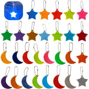 Acdsgd-28 Pcs Pendentif R&eacute;fl&eacute;chissant, R&eacute;flecteur De S&eacute;curit&eacute; Enfants, S&eacute;curit&eacute; Pendentif R&eacute;fl&eacute;chissant Pour Cartable Veste Sac &Agrave; Dos V&eacute;lo Marche Poussette - Neuf