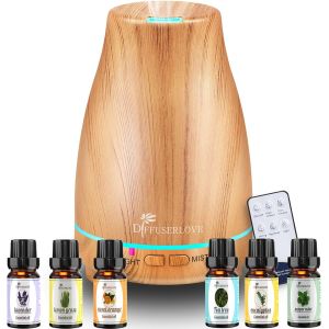 Diffuseur D'Huiles Essentielles Led Electrique 200Ml Humidificateurs De Brume De Diffuseur D'Arôme De Grain,En Acrylonitrile Butadiène Styrène (Abs) - Neuf