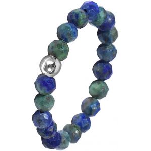 Kal-Bague Femme, Bagues &Eacute;lastiques En Perles De Pierre Bague Perl&eacute; En Pierre Naturelle Bague &Eacute;lastique Femme Avec Perle En Or Bague En Pierre Naturelle Facett&eacute;e Perle Anneaux Empilable - Neuf