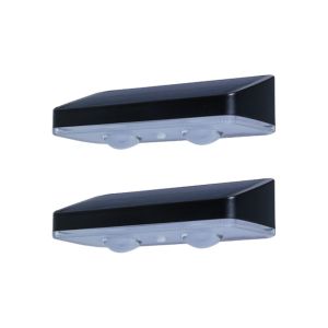 Lot de 2 lampes solaires LED pour cl&ocirc;ture, jardin, all&eacute;e, terrasse et chemin. - Neuf