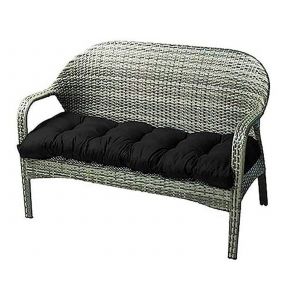 Coussin de banc noir pour usage int&eacute;rieur et ext&eacute;rieur 90x50cm - Neuf