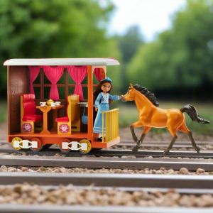 Dreamworks Spirit Untamed Lucky's Train Home Playset With Doll And Horse - Neuf