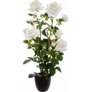 Plante Artificielle En Pot De Rose Krzew, 74 Cm, Rouge - Neuf