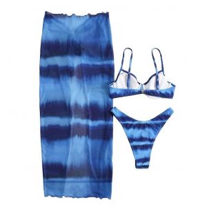 Maillot De Bain À Bretelles Spaghetti Pour Femmes Tie Dye Maillots De Bain 3 Pièces Maillot De Bain Imprimé - Neuf