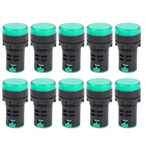10 pièces AD16-22DS indicateur LED haute luminosité vert LED lampe de signalisation pour indication de Signal AC220V - Neuf