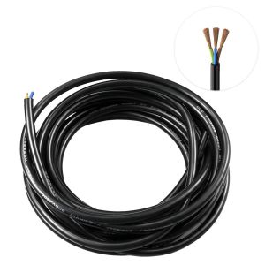 5 Mètres 20AWG Noir Fil Electrique 3x0.5mm² 3 Noyau Câble Électrique Diamètre Extérieur 5.7 MM Câble en Cuivre pour Accessoires Electriques Petit - Neuf
