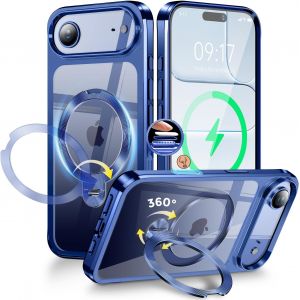 [Anneau En Métal Cd& 360° Rotation Support Invisible] Coque Magnétique Pour Iphone 17 Air [Compatible Magsafe] [Pare-Chocs Anticho - Neuf