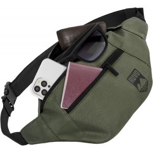 SJZG-&reg; Sac Banane Pour Homme Et Femme - Sac Banane &Eacute;l&eacute;gant Pour Un Espace De Rangement Maximal - 4 Compartiments Avec Fermeture &Eacute;clair - Convient Pour Toutes Les Activit&eacute;s, Olive, Taille Unique, Sac - Neuf