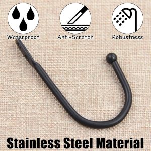 Lot De 5 Porte Manteau,Crochet Adhesif Mural,Porte Serviette,Patere Pour Vestes Chambre,Salle De Bain(&Agrave; Visser,Avec Vis,Noir) - Neuf