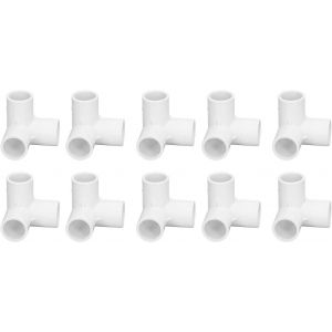 Raccords d'angle &agrave; 3 voies,10 pi&egrave;ces raccords de tuyau &agrave; 3 voies en plastique PVC connecteur d'angle en T &agrave; angle droit,connecteurs de tuyau en PVC coud&eacute; en PVC 20 mm de diam&egrave;tre int&eacute;rieur(Blanc) - Neuf