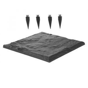 Pierres de Marche Jardin-Duoku-16 PCS-Dalles de Pas Jardin-39,5x39,5 cm-Aspect Pierre Naturelle en R&eacute;sine PC ABS-Gris - Neuf