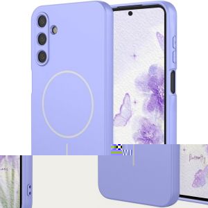 JGD-Coque Magnetique pour Samsung Galaxy A17 5G / 4G Compatible avec la Charge sans Fil Aimant Int&eacute;gr&eacute;s, Ultra Mince Doux Antichoc Silicone Liquide TPU Bumper Case. Violet - Neuf