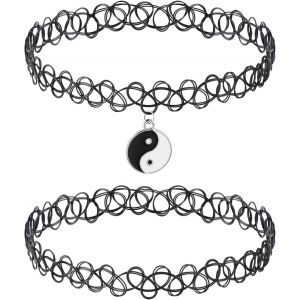 Lot De 2 Colliers Ras Du Cou Extensibles Pour Femme, Adolescente, Fille, Enfant - Bijoux Au Henn&iquest;&iquest; - Style &iquest;&iquest;T&iquest;&iquest; - Style &iquest;&iquest;T&iquest;&iquest; - Neuf