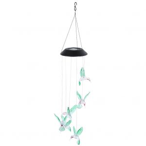 Hjlian Lampe Solaire A Led Changeante De Couleur, Carillon Eolien, Decoration De Jardin Ou De Cour - Neuf