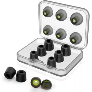 KAL-Lot De 6 Paires De Coussinets Pour Écouteurs, En Silicone Pour Écouteurs, Embouts En Mousse À Mémoire De Forme, S'Adapte À Un Casque De 5 À 6 Mm, Convient À La Plupart Des Écouteurs Intra-Auricul - Neuf