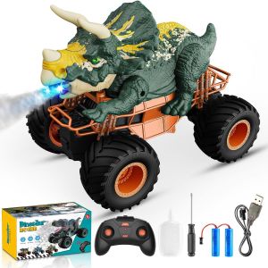 SANSH-RC Voiture Jouet Enfant 4 5 6 7 8 Ans, Voiture Télécommandée Dinosaure Jouet Garcon 3 4 5 6 7 8 Ans Enfant 3-12 Ans Monster Truck - Cadeau de Noël Garcon Fille - Neuf