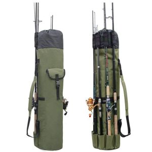 Sac De Rangement Pour Canne À Pêche En Tissu Oxford, Portable Et Étanche, Vert Armée - Neuf