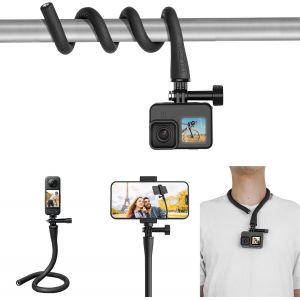 Monkey Tail Mount Flexible Mount for GoPro Hero 11/10/9 Insta360 X3 Phones, Camera iPhone Android Tripod Neck Mount for Bike, Motorcycle, Boat, Stroller, Car - Neuf