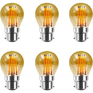 Kaleidoscope-Ampoules Baïonnette B22 Led Filament, 4W G45/P45 Mini Globe Ampoules Led De Forme Sphérique, 400Lm, Équivalent 40W Incandescence, Blanc Chaud 2700K, Non-Dimmable, Ampoule Ambre [Q1759] - Neuf