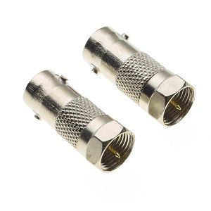 Adaptateur de type F m&acirc;le vers femelle, lot de 2 - Adaptateur de c&acirc;ble coaxial m&acirc;le vers femelle - F vers m&acirc;le pour scanner, vid&eacute;osurveillance, applications vid&eacute;o, antenne radio - Neuf
