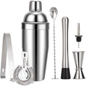 Ensemble De Bar À Cocktails, Shaker À Cocktail 7 Pièces 750 Ml, Kit De Barman, Shaker À Cocktail En Acier Inoxydable, Ensemble De Préparation De Cocktails Cadeau. - Neuf