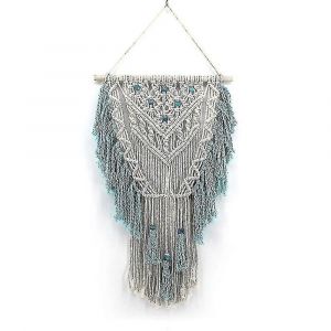 Tenture murale Rideau en macramé Bohème tissé à la main Tapisserie parfaite Rideau de porte en macramé pour chambre à coucher - Neuf