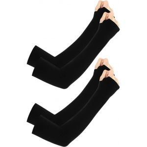 2 Paires Manchette Bras Homme Protection Solaire Protection Uv Manches Rafra&icirc;chissantes Manchette Gaming De Compression Pour Femme Avec Trou Pour Le Pouce - Neuf