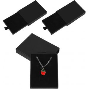 Jiyin Lot De 3 Boîtes À Bijoux Noires En Carton,Petite Boîte À Bijoux,Boîte À Bijoux,Organisateur Pour Boucles D'oreilles,Bagues,Bracelets - Neuf