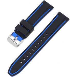 Kal-Silicone Watch Strap 20mm Compatible Avec Omega X Swatch Moon Watches Men Womenvivoactive 3, Forerunner 245/645, Vivomove Hr, Galaxy Watch - Neuf