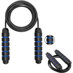 Corde &Agrave; Sauter R&eacute;glable Avec Poign&eacute;e En Mousse, Ressorts &Agrave; M&eacute;moire De Forme Et Roulements &Agrave; Billes, Corde &Agrave; Sauter Pour Fitness, Crossfit, Sport, Boxe - Neuf