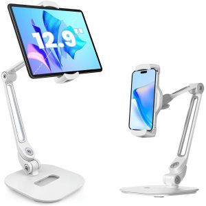 Meimie-Support Pour Tablette Compatible Ipad/Iphone/Kindle/Smartphones,Adaptable Aux Appareils De 4,7 À 12,9 Pouces,Support En Aluminium Réglable En Hauteur Et En Angle,Idéal Pour Bureau/Table/Cuisine - Neuf