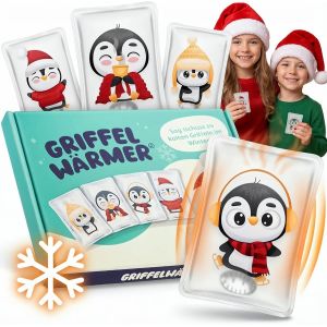 JGD-Lot de 4 chauffe-mains r&eacute;utilisables en forme de pingouin pour enfants, cadeau de lutin de No&euml;l, sac de pantalon, sac de pantalon, coussin chauffant - Neuf