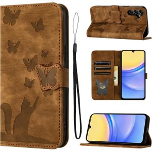 KAL-Coque Pour Samsung Galaxy A16 4G/A16 5G/A26 5G(6,7 Pouces)Housse De Protection Premium Portefeuille Protection Emplacements De Cartes Fonction Support Bureau Pour Galaxy A16 4G/5G A26 5G-Brun - Neuf