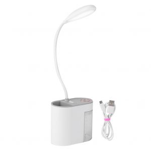HJLIAN Lampe de bureau LED multifonction, mini humidificateur, veilleuse avec porte-stylo, chargement USB pour etudier, blanc - Neuf