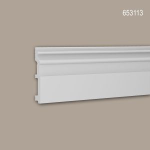 Plinthe Profhome 653113 Planchette Moulure en stuc Moulure décorative design intemporel classique blanc 2 m - Neuf