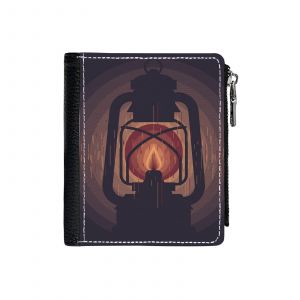 Portefeuille Lampe à huile=15 Compact en Simili-Cuir Porte-Cartes Fermeture Éclair Homme Femme A - Neuf