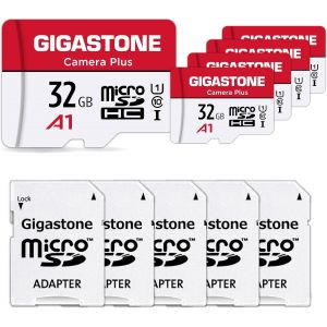 Carte M&eacute;moire 32 Go Lot De 5 Cartes, Cam&eacute;ra Plus S&eacute;rie, Vitesse Allant Jusqu'&agrave; 90 Mo/S. Id&eacute;al Pour Full Hd Video Gopro Drone Cam&eacute;ra, U1 Carte Micro Sdhc Avec Mini Coque Et Adaptateur - Neuf