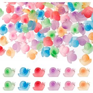 Mevronisshop-Lot De 100 Escargots Lumineux En R&eacute;sine - Mini Escargots En R&eacute;sine - Brillent Dans L'obscurit&eacute; - Mini Escargots En R&eacute;sine - Figurines Miniatures Lumineuses - Bijoux D&eacute;coratifs En Forme D - Neuf