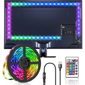 Cuiv-Led Tv 2m,Led Pour Tv 2m 5050 Rgb Ruban Bande Led 2m Usb Avec Télécommande Rétroéclairage Tv Multicouleur Pour 40""-60""Hdtv,Pc,La Chambre,La Fête Et La Décoration De Maison - Neuf