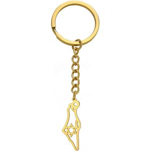 Kal-Collier Avec Pendentif &Eacute;toile De David Isra&euml;l Et Carte De La Palestine En Acier Inoxydable Pour Homme Et Femme - Neuf