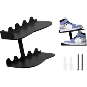 CAUC-&Eacute;tag&egrave;re &agrave; Chaussures Murale Flottante en M&eacute;tal pour Salon, Chambre &agrave; Coucher, Support D'exposition, Noir, 1 Pi&egrave;ce - Neuf