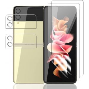 [2+2 Pi&egrave;ces] TPU Protection &eacute;cran pour Samsung Galaxy Z Flip 3 5G et Galaxy Z Flip 3 5G Verre Tremp&eacute; Cam&eacute;ra Arri&egrave;re Protecteur, Couverture Totale Protection Film pour Galaxy Z Flip 3 5G - Neuf