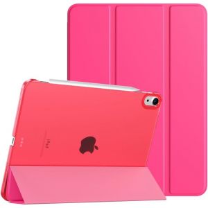 Coque Pour Ipad Air 11 Pouces M3/M2 (2025/2024),Ipad Air 5e/4e Génération (2022/2020) 10,9 Pouces,Étui De Protection Mince Avec Dos Transparent,Sommeil/Réveil Auto,Rose Brillante - Neuf