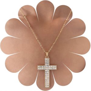 Kal-Collier Croix En Cristal Punk Collier Croix En Cristal Pave Vintage Collier Ras Du Cou Déclaration Strass Étincelant Religieux Grand Collier Croix Bijoux Pour Femmes Et Filles - Neuf